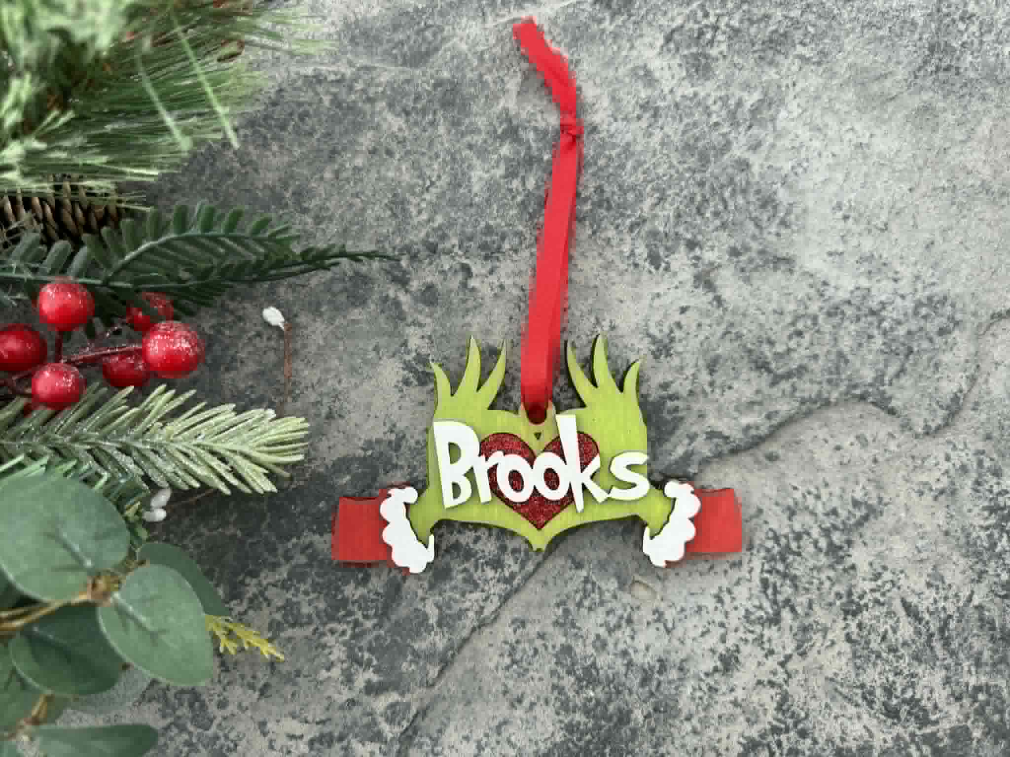 Grinch Hands Personalized Ornament
