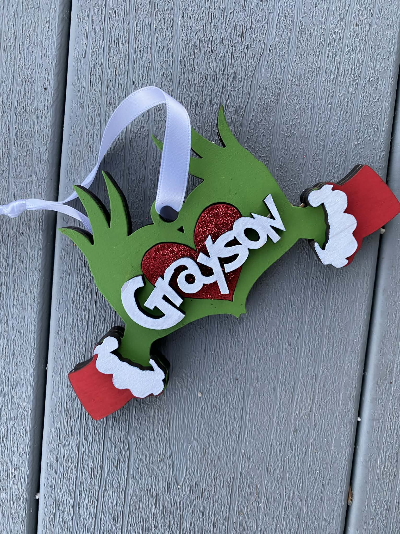 Grinch Hands Personalized Ornament