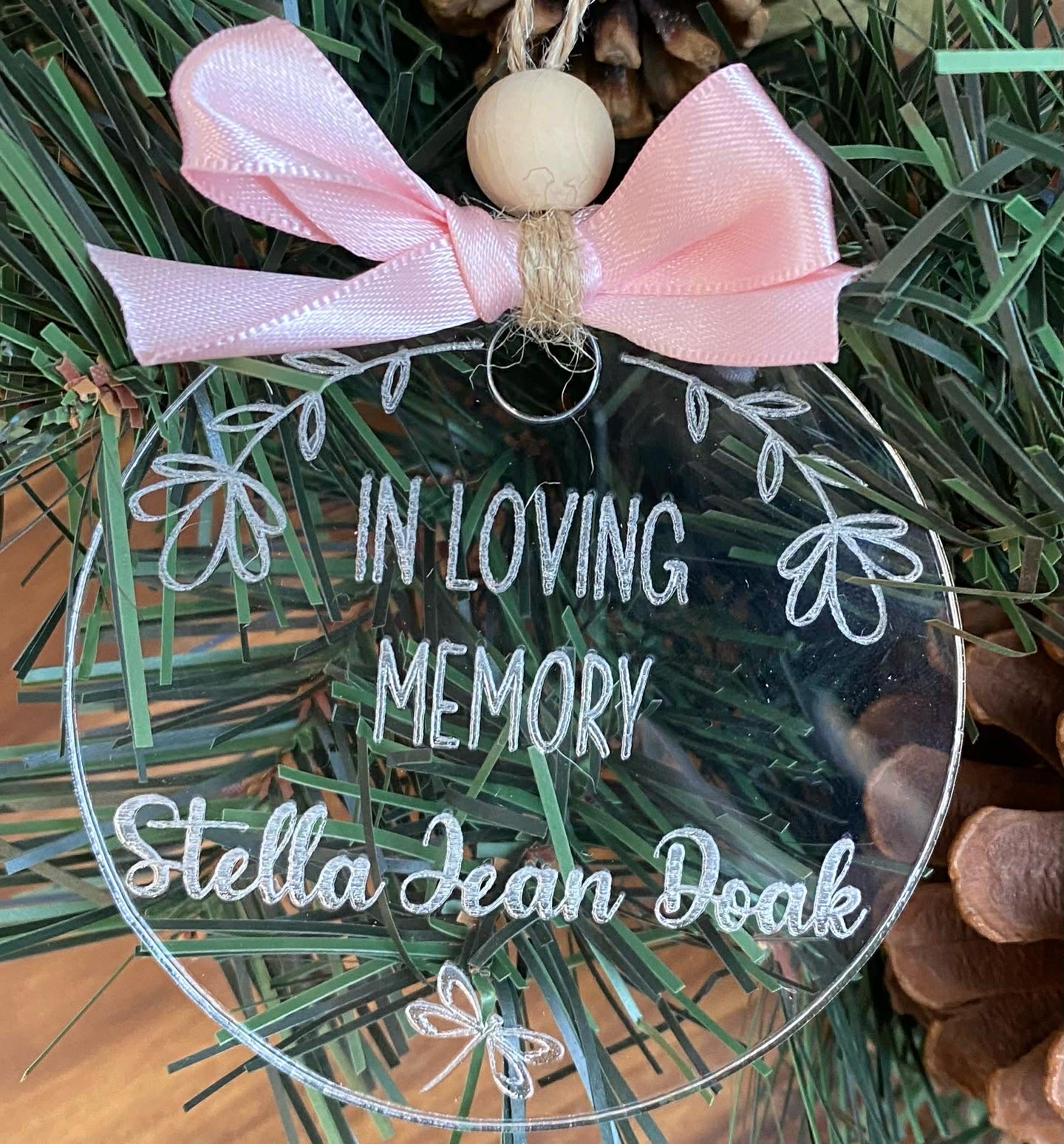 Floral In Loving Memory Ornament