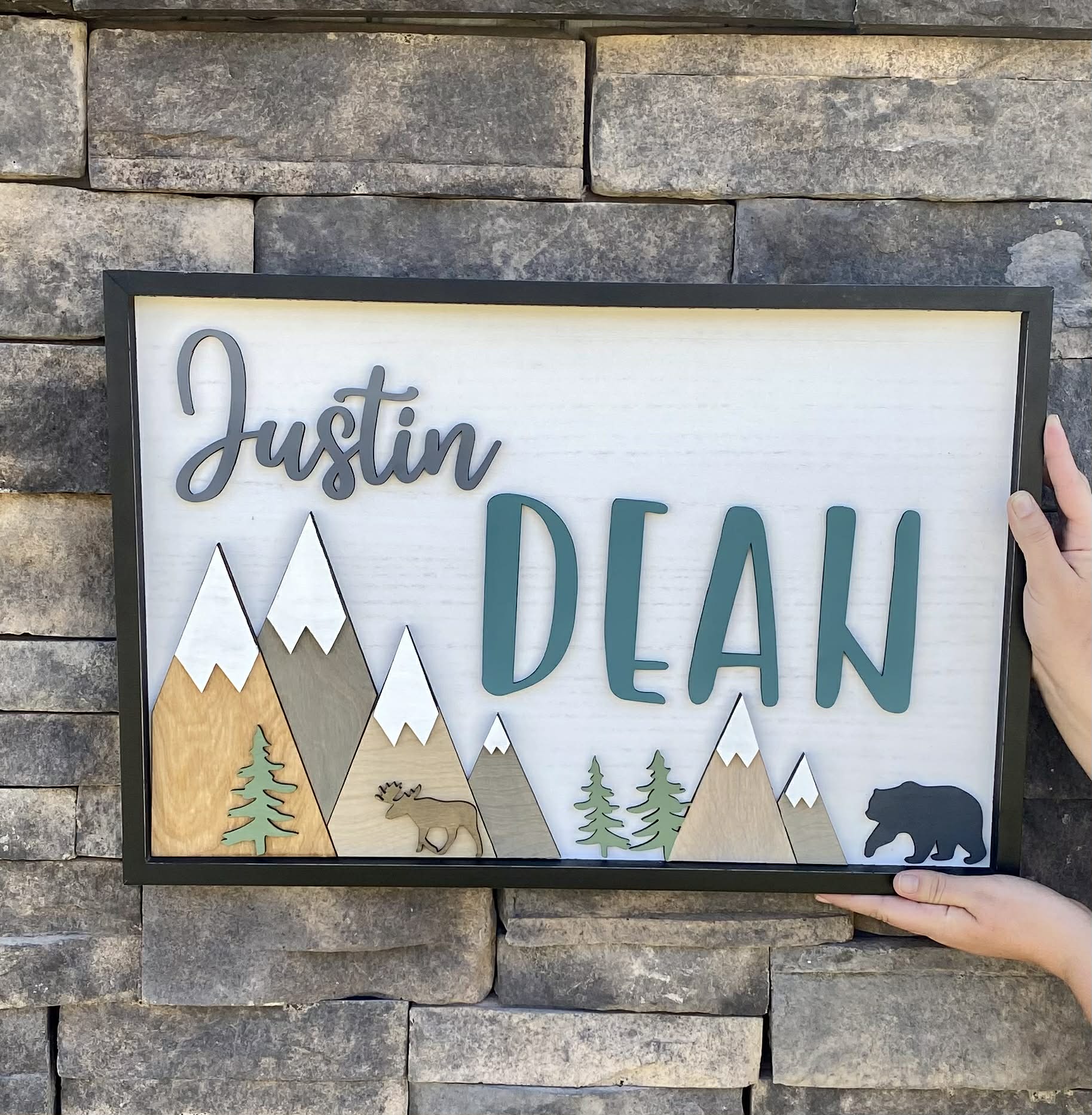 Mountain Scene Nursery Sign