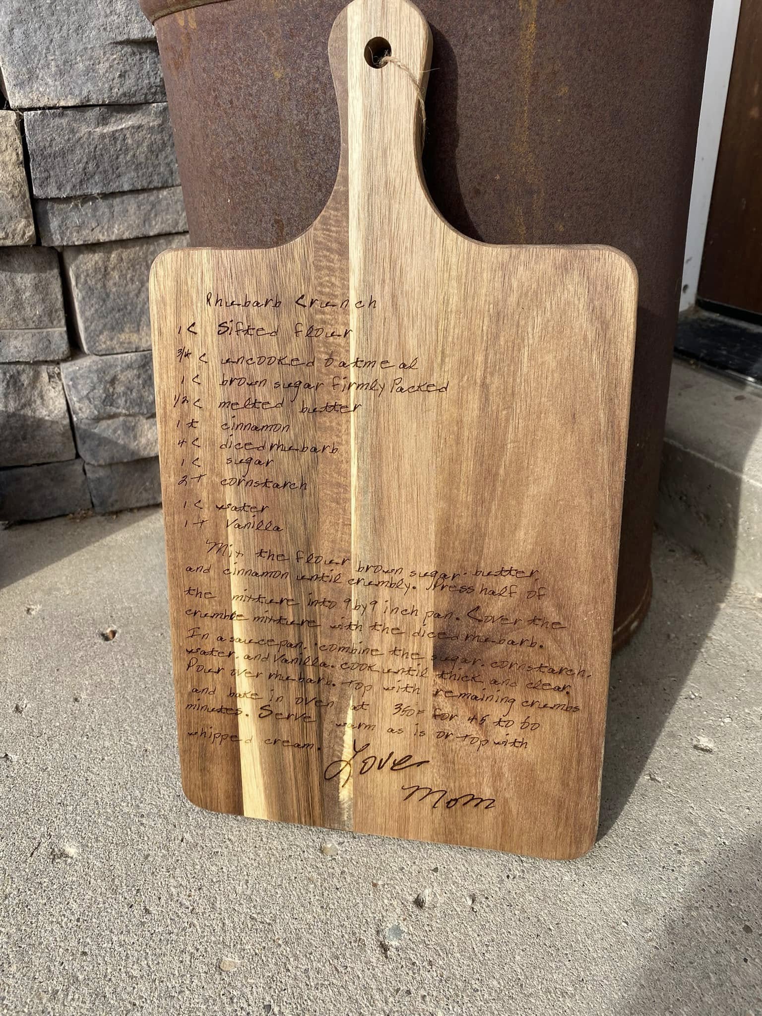 Custom Recipe Cutting Board