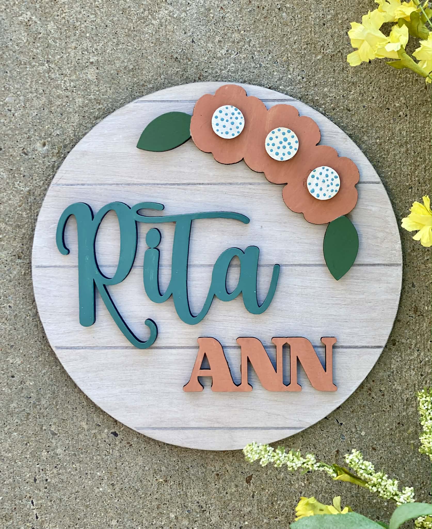 Boho Floral Nursery Sign